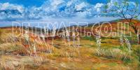 painting of Israeli landscape, mood painring on canvas, for home design 