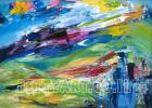 abstract painting, israeli landscape, mood painting for home, modern abstract