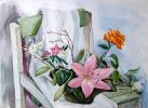 watercolors, israeli landscape,flowers painting, buy painting for home